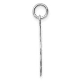 Sterling Silver Rh-plt Engraveable Polished Front/Satin Back Disc Charm